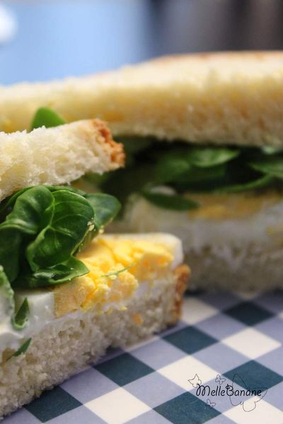 Sandwich chevre oeuf mache