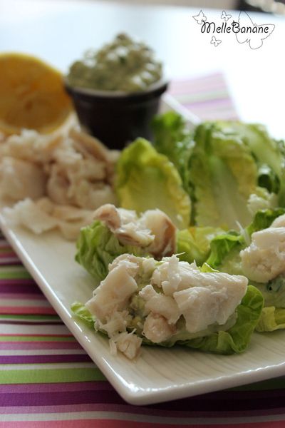 Salade, poisson et avocat