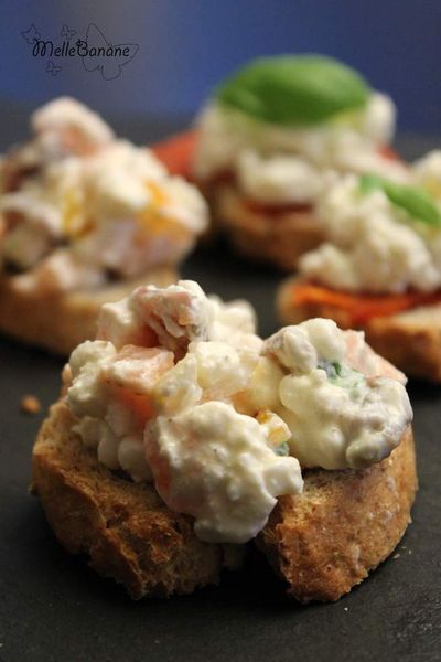 Mini tartare de saumon pour l'apéro