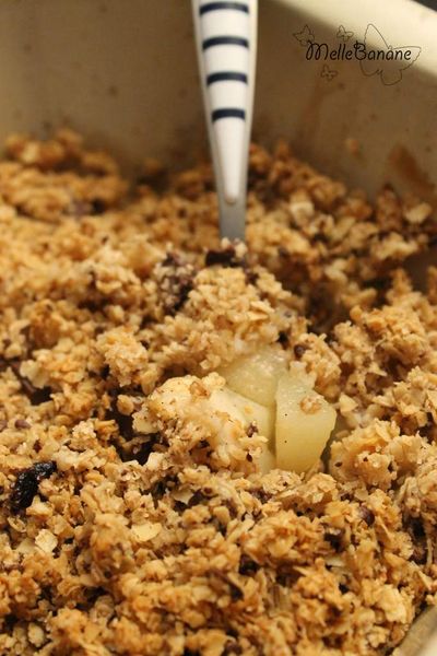 Crumble de poire aux pépite de chocolat - Weight Watchers
