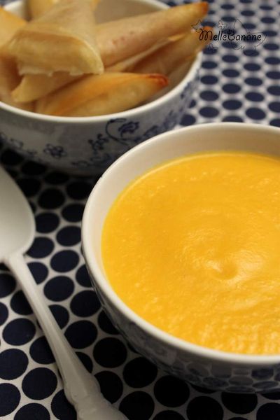 Soupe de patate douce et brick jambon chèvre