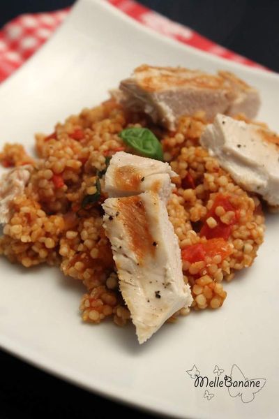 Perlés de blé et boulghour Bjorg et poulet grillé