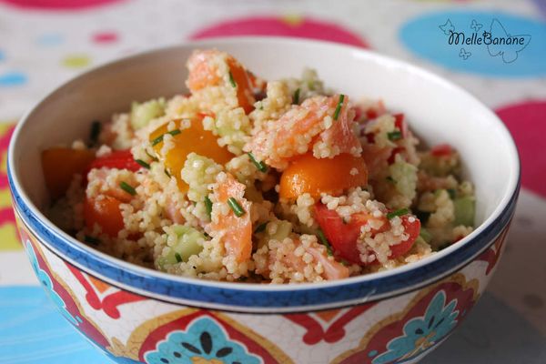 Taboulé (salade de semoule) au saumon