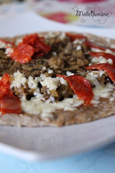 Galette de sarrasin à l'aubergine et chorizo