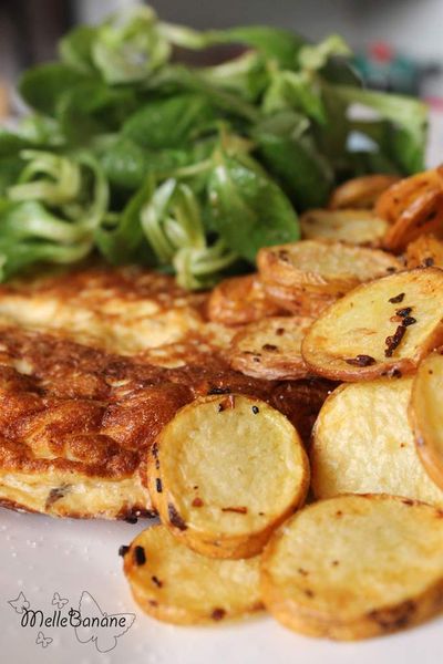 Omelette lardon fromage et pomme de terre à l'air fryer
