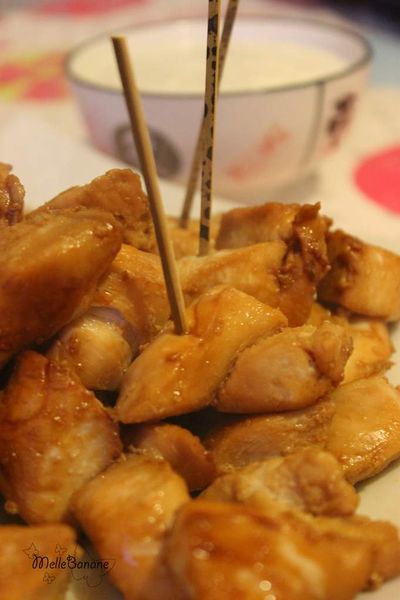 Poulet miel soja et sa sauce au yaourt