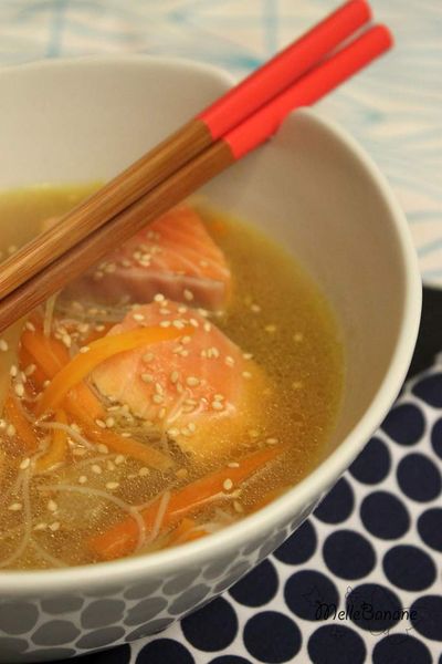 Bouillon miso et saumon