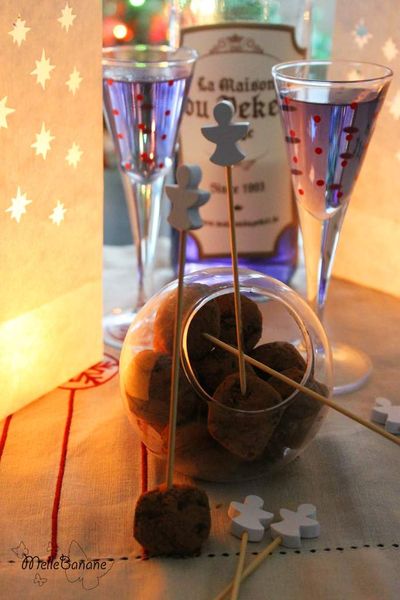 Truffes au chocolat et peket violette