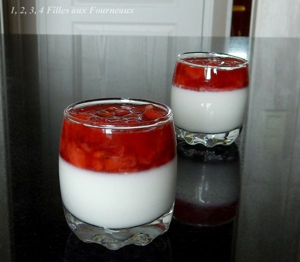 Panna cotta Fraise - Passion - Noix de coco
