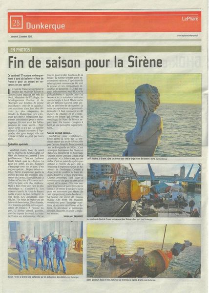 La Sirène et le baliseur Hauts de France-Dunkerque 2014