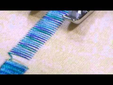 Point zigzag décoratif avec fil multicolore