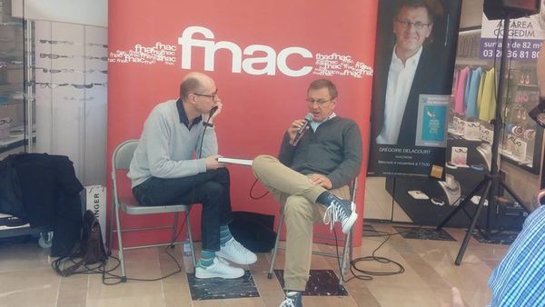 Visite des caves Taittinger avec Grégoire Delacourt lors des Pages Privées Fnac