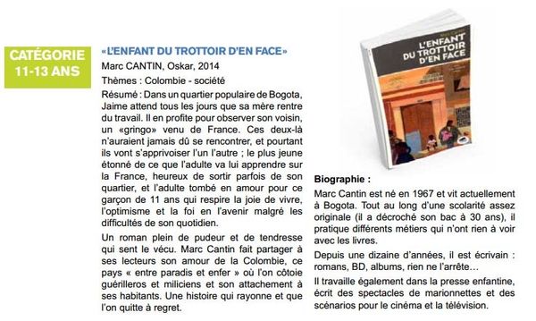 "L'enfant du trottoir d'en face" sélectionné