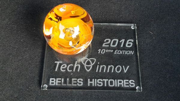 Trophée 'Belles histoires' de TechInnov 2016 (réalisé par la Verrerie de Soisy sur Ecole)