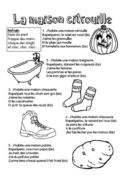 .. thème halloween .. " comptine illustré la maison citrouille "