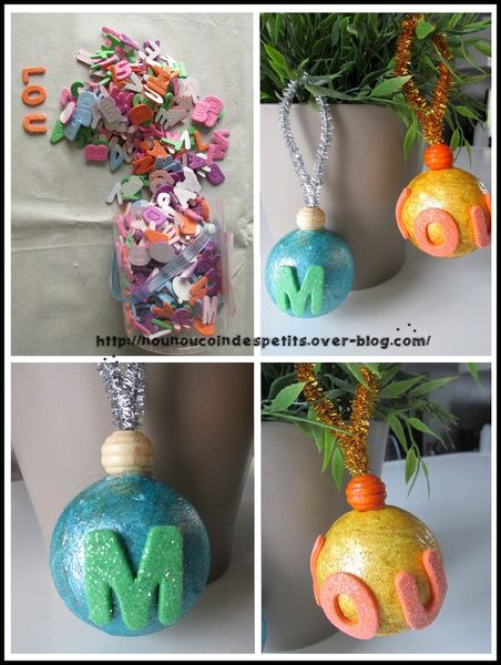 .. NOËL .." boule de noel lettre prénom "