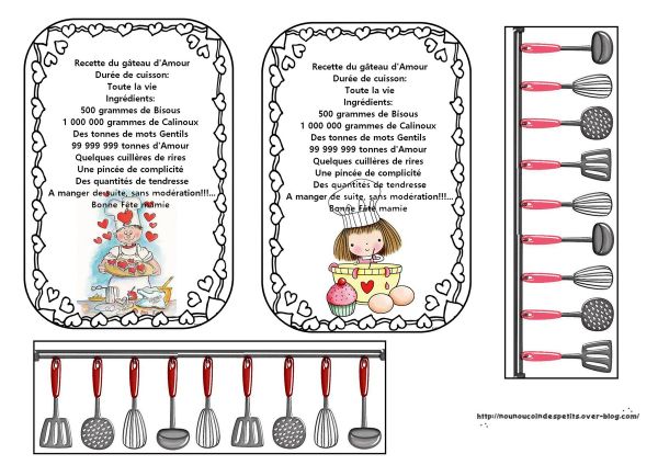 .. Fête des mamies .. " carte tablier bonne fête mamie "