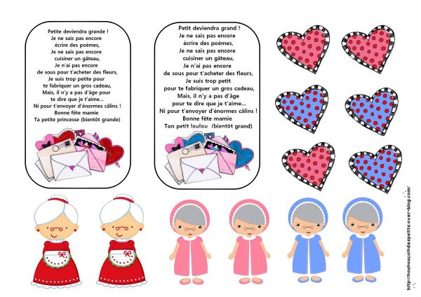 .. Fête des mamies .. " Carte salopette et petite robe "