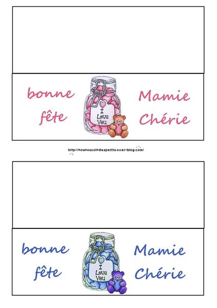 .. Fête des mamies .. " étiquettes bonne fête mamie "