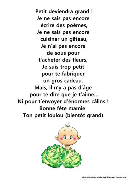 .. Poème a imprimer pour mamie ..