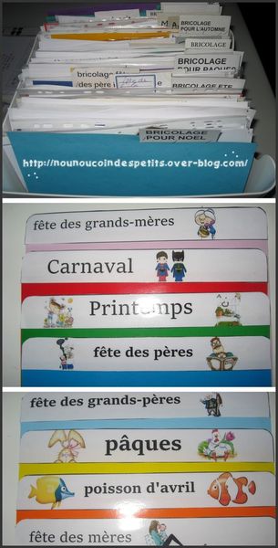 .. intercalaires par thème a imprimer ..