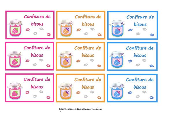 .. étiquette a imprimer .. " étiquette confiture de bisous "