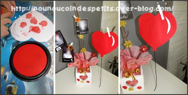 .. Fête des mères .. " Carte ballon coeur "