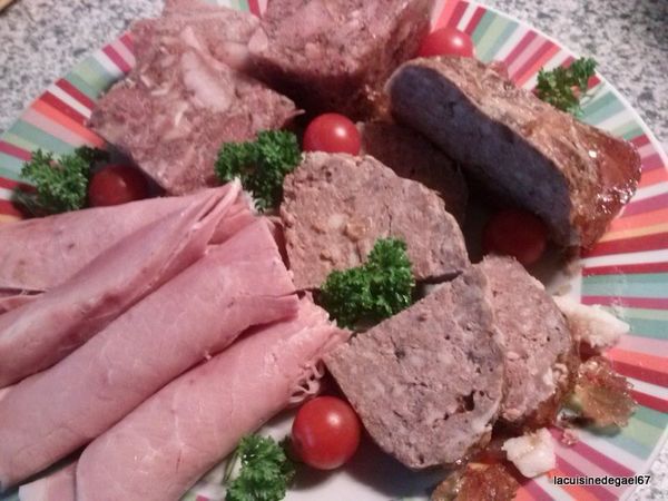 Asiette de charcuterie de mon partenaire Nature & Régions...