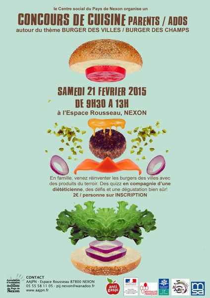 Concours de cuisine ados/adultes autour du burger à NEXON - ANNULE