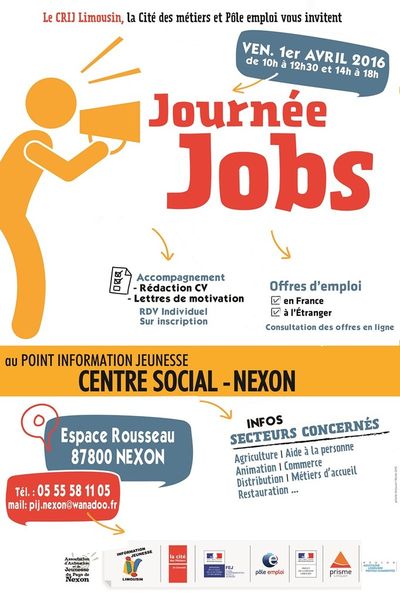 Journée JOBS D'ETE - VEN. 1er AVRIL à NEXON