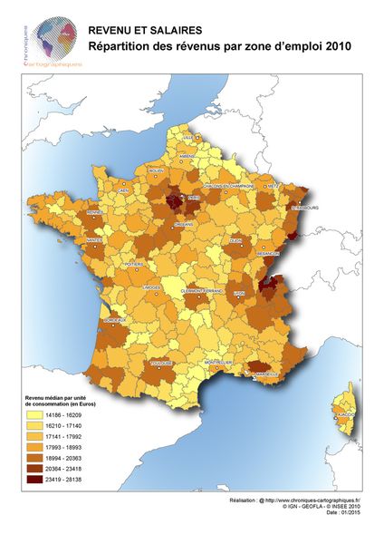 Répartition des revenus par zone d'emploi