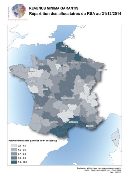 #carte de France RSA