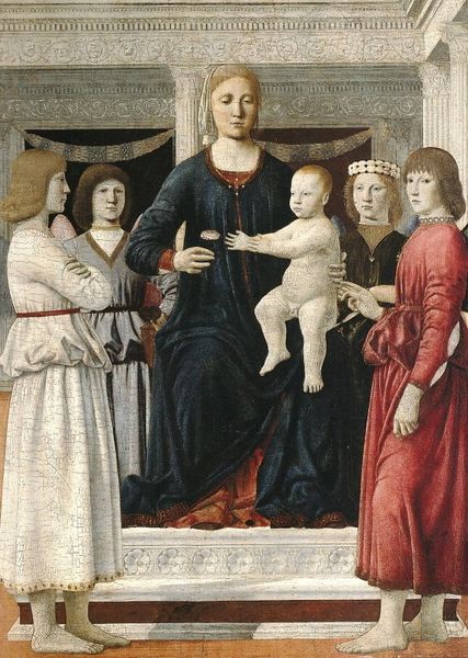 La Vierge et l'enfant en majesté avec quatre anges