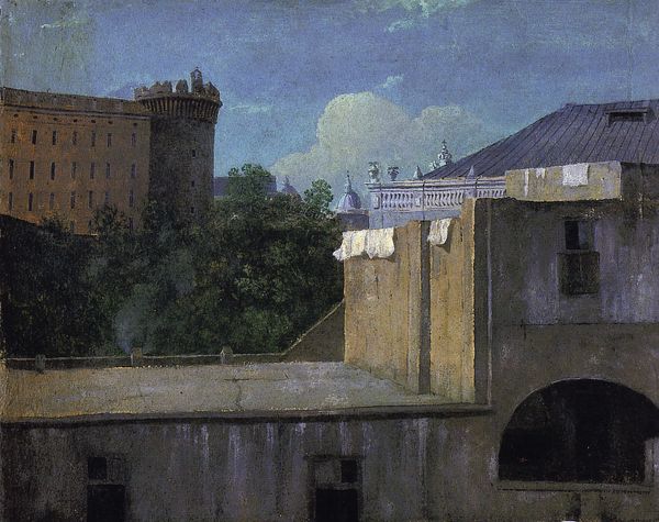 Bâtiments de Naples avec le côté nord-est du Castel Nuovo, Juin 1782
