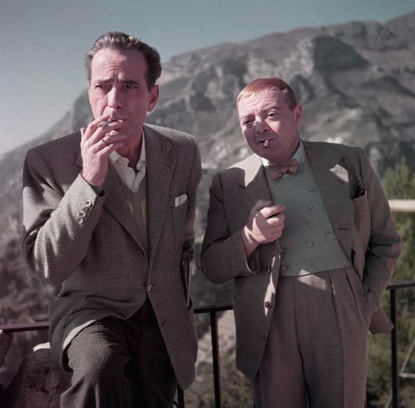 Humphrey Bogart et Peter Lorre sur le plateau de «Plus fort que le diable», Ravello, Italie avril 1953