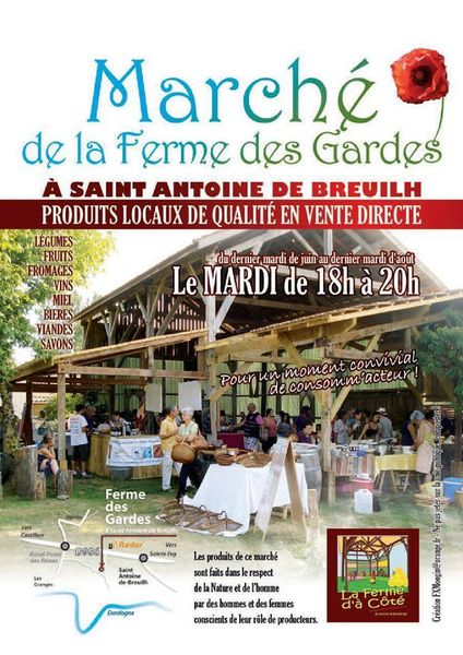Marché de producteurs à la ferme des gardes
