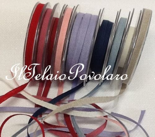 Assortimento disponibile di bordini in lino da 8 mm.