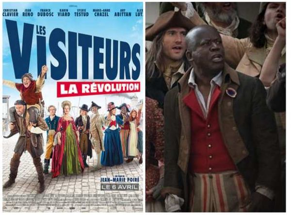 Affiche du film "Les Visiteurs,la révolution" et photo du comédien Pascal N'Zonzi