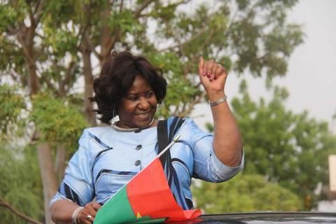 Mariam Sankara, la veuve du président Thomas Sankara, revenue au Burkina Faso.