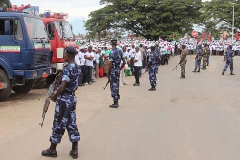 Les manifestants opposés à un troisième mandat du président burundais Pierre Nkurunziza.