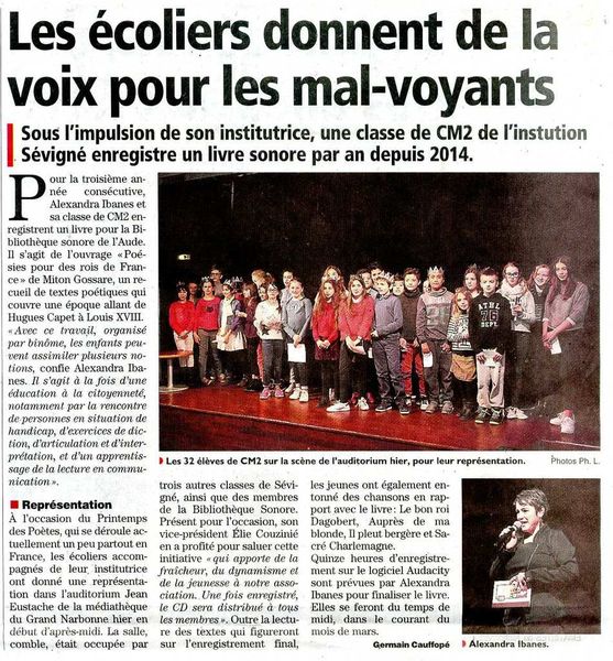 Article de l'indépendant.