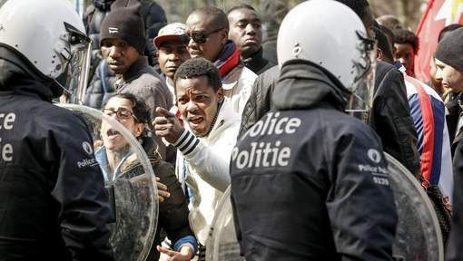 Une manifestation des sans-papiers à Bruxelles