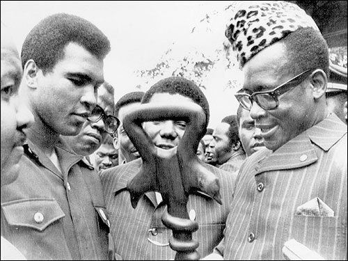 Mohamed Ali et le président Mobutu, à Kinshasa