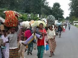 La population fuyant l'insécurité à l'est de la RDC