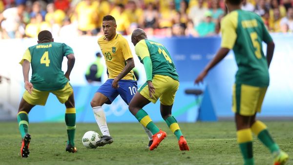 Neymar, toujours muet à Rio. Ici face aux Sud-Africains