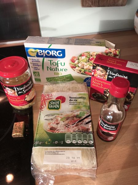 Ingrédients soupe chinoise