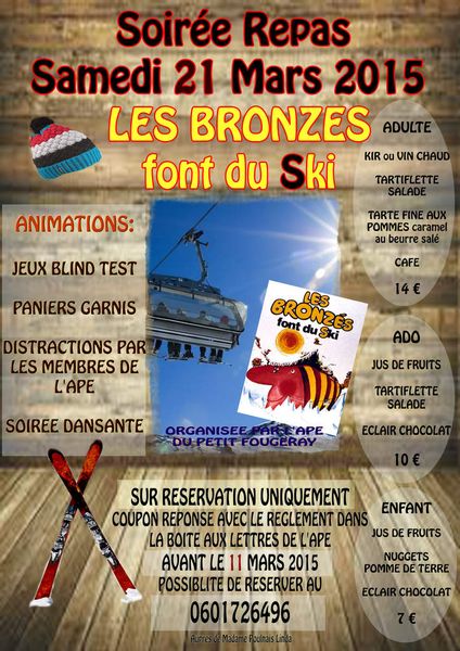 Repas APE 2015 - Les bronzés font du ski