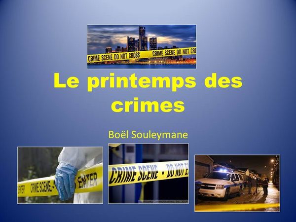 Livre "Le printemps des crimes" Boel Souleymane Un thriller contre la pédophilie