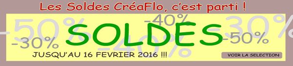 Solde Janvier 2016 chez CréaFlo, -30% sur produits et broderie