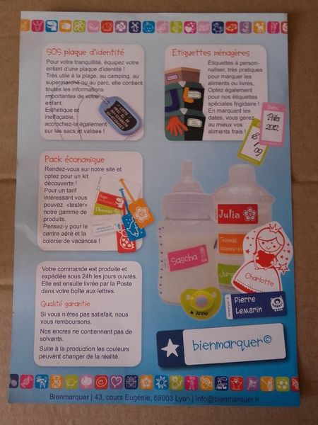 reçu ma commande BienMarquer